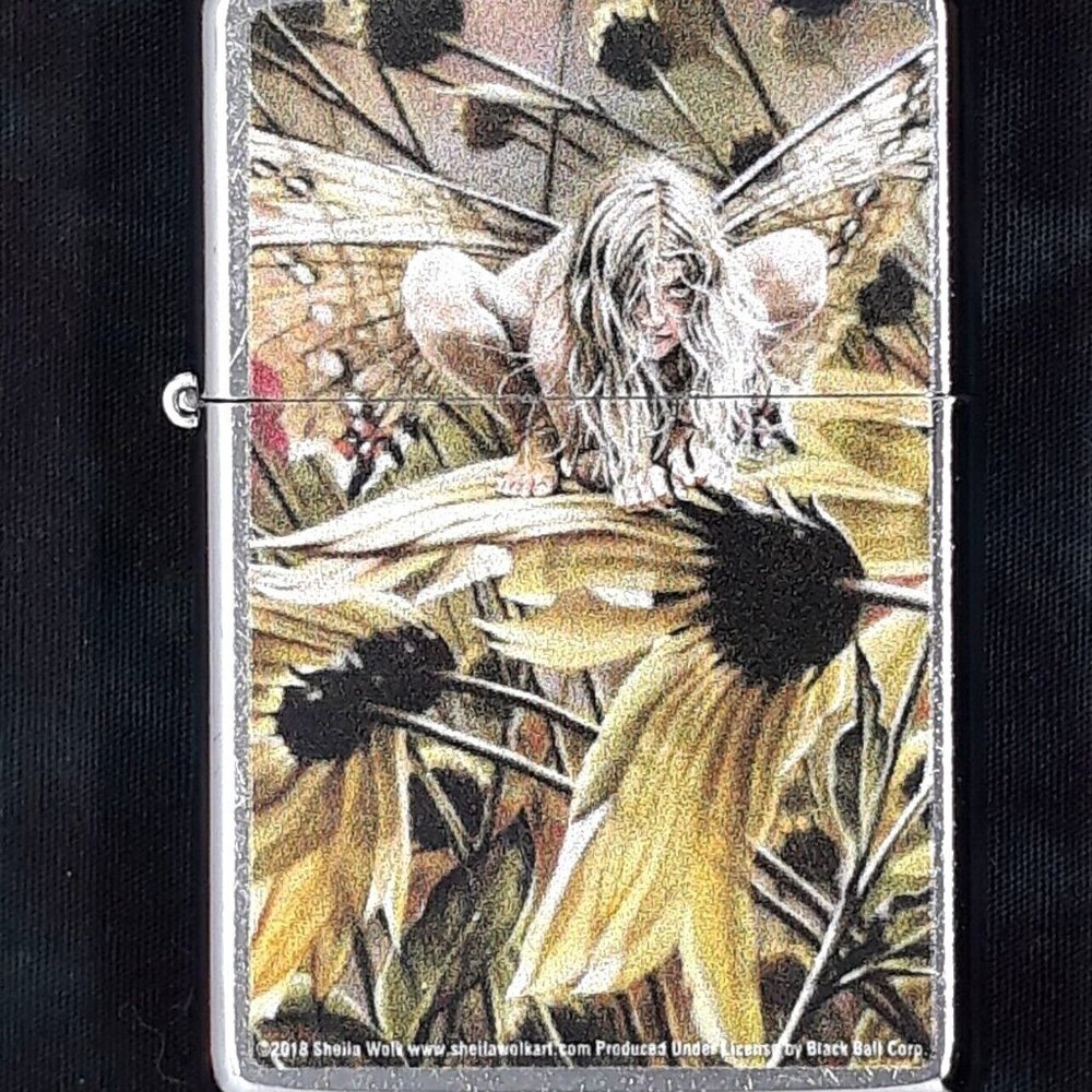 " Changeling " Fairy On Daisies Authentic Zippo Collectible Street Chrome